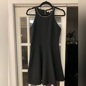 Elizabeth and James Size 10 Black Fit and Flare Embellished Dress